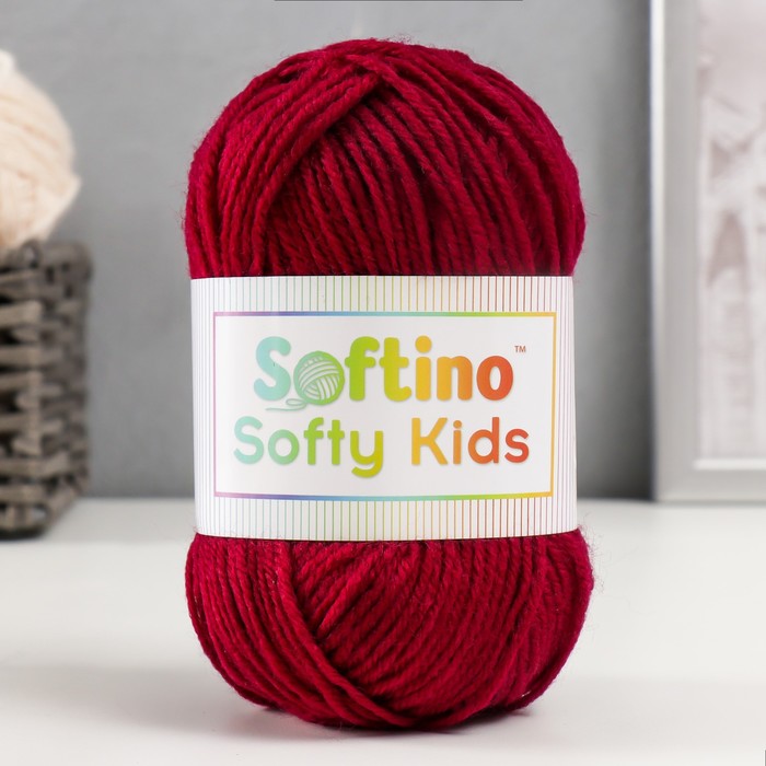 

Пряжа 100% акрил "Softy Kids" 90м ±5м 50 гр цвет 35 винный 5443653 (2 шт), Бордовый