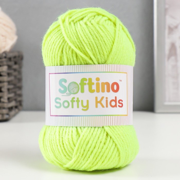 

Пряжа 100% акрил "Softy Kids" 90м ±5м 50 гр цвет 39 жёлтый неон (2 шт), Желтый