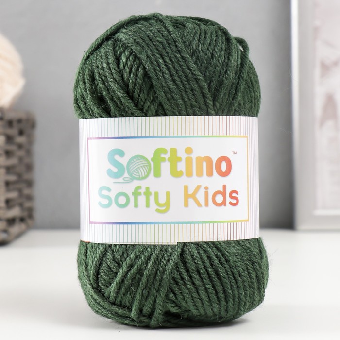 

Пряжа 100% акрил "Softy Kids" 90м ±5м 50 гр цвет 41 лесной (2 шт), Зеленый