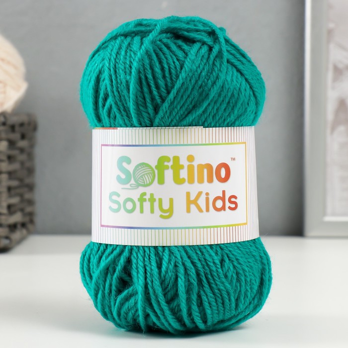 

Пряжа 100% акрил "Softy Kids" 90м ±5м 50 гр цвет 43 морская волна (2 шт), Зеленый