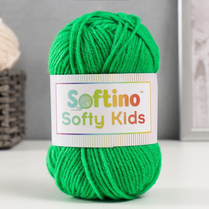 

Пряжа 100% акрил "Softy Kids" 90м ±5м 50 гр цвет 44 травяной (2 шт), Зеленый