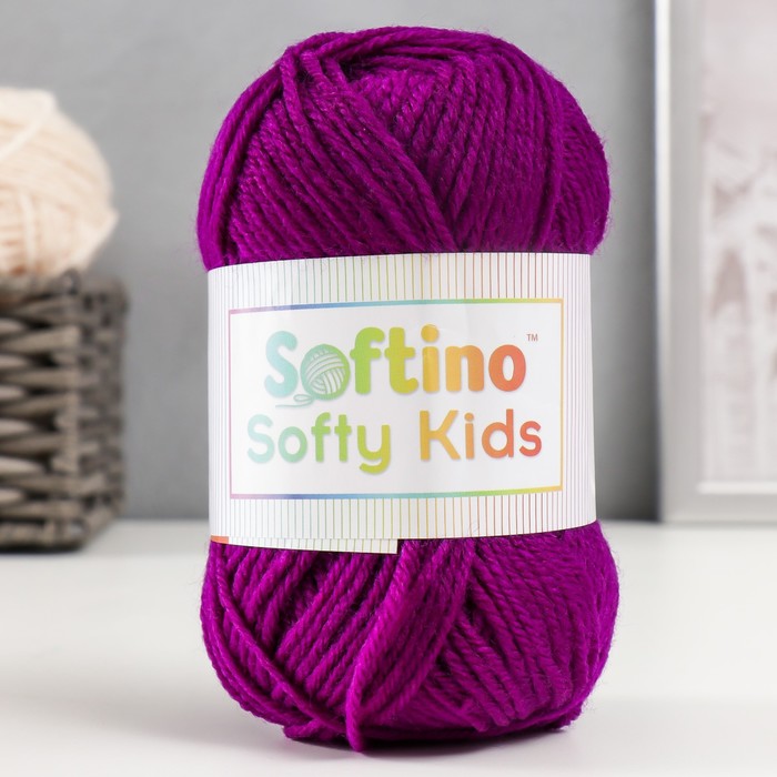 

Пряжа 100% акрил "Softy Kids" 90м ±5м 50 гр цвет 53 фиолетовое вино (2 шт), Фиолетовый