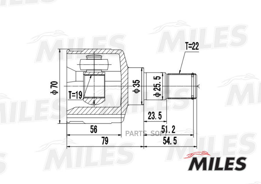 

MILES GA10013 ШРУС внутренний DAEWOO MATIZ 0.8 98- (GSP 612001) GA10013