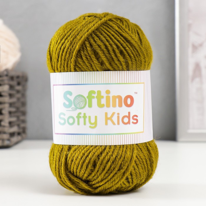 

Пряжа 100% акрил "Softy Kids" 90м ±5м 50 гр цвет 58 умбра (2 шт), Зеленый