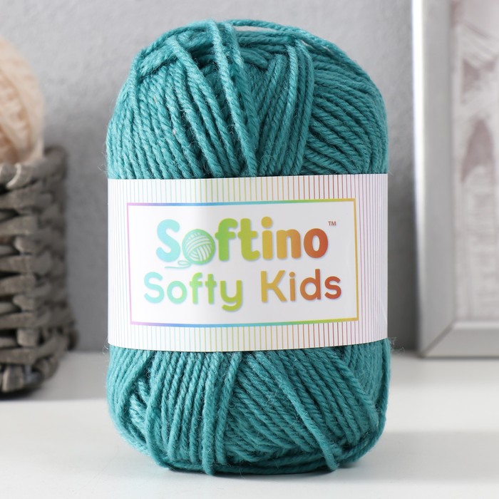 

Пряжа 100% акрил "Softy Kids" 90м ±5м 50 гр цвет 60 виридиан (2 шт), Бирюзовый