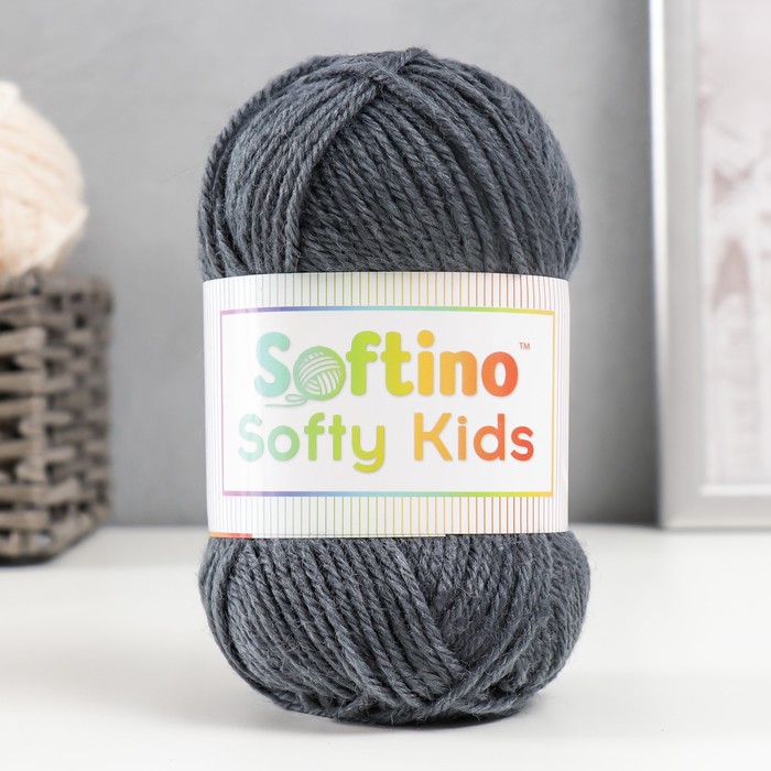 

Пряжа 100% акрил "Softy Kids" 90м ±5м 50 гр цвет 63 маренго 5443651 (2 шт), Серый