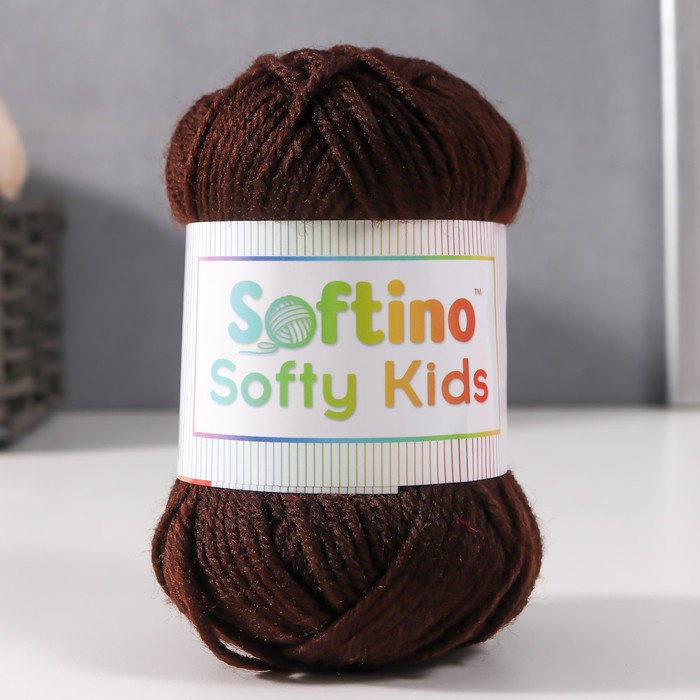 

Пряжа 100% акрил "Softy Kids" 90м ±5м 50 гр цвет 65 горький шоколад (2 шт), Коричневый