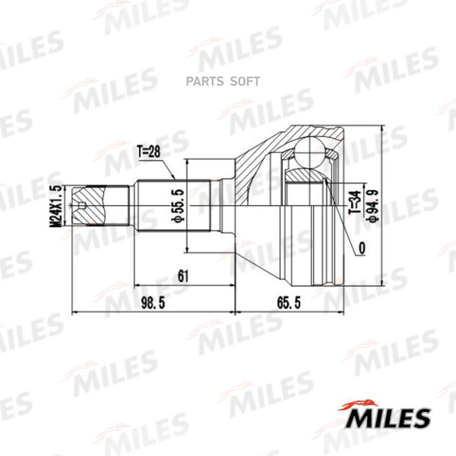 

MILES GA20568 ШРУС наружный CHEVROLET EPICA 07-08 (GSP 868008) GA20568
