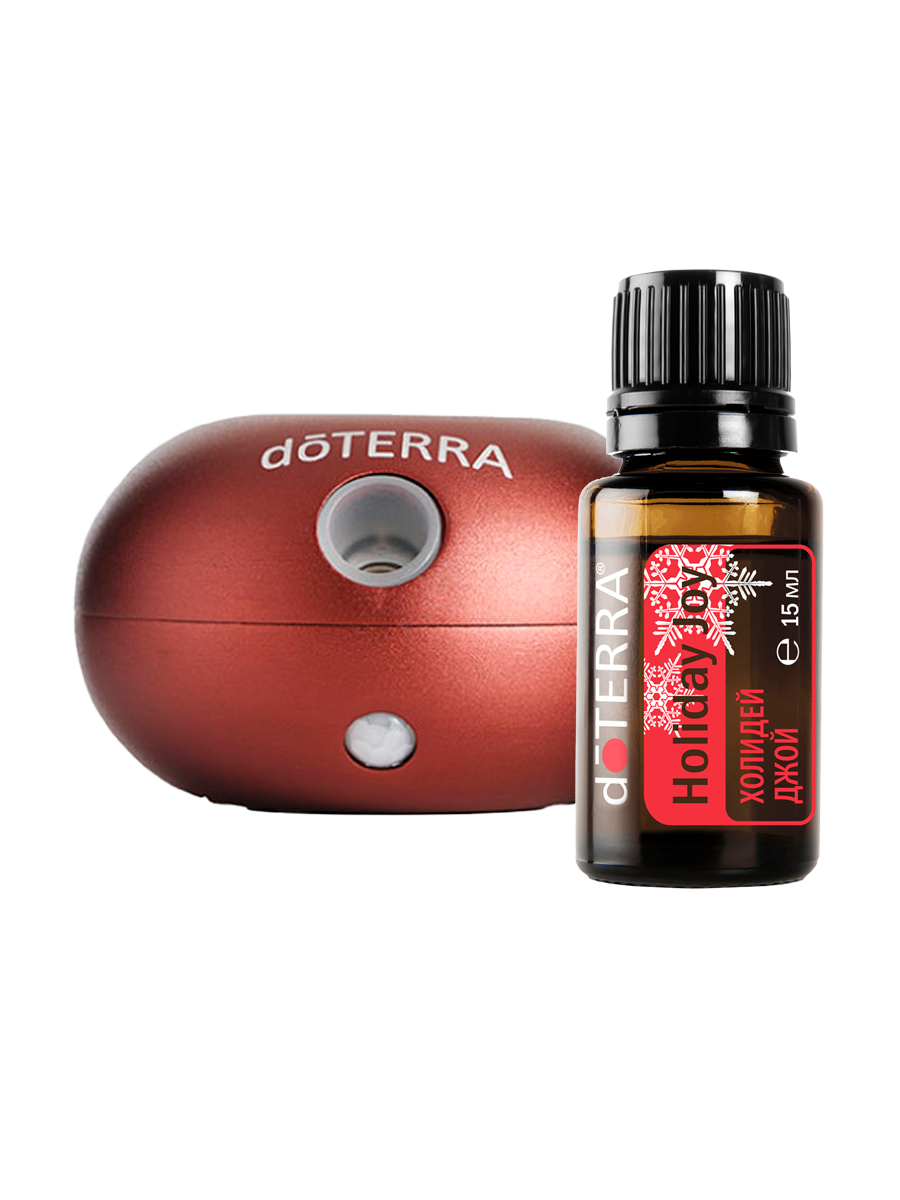 Праздничный красный набор doTERRA диффузор Bubble Holiday Joy 15мл 10000₽