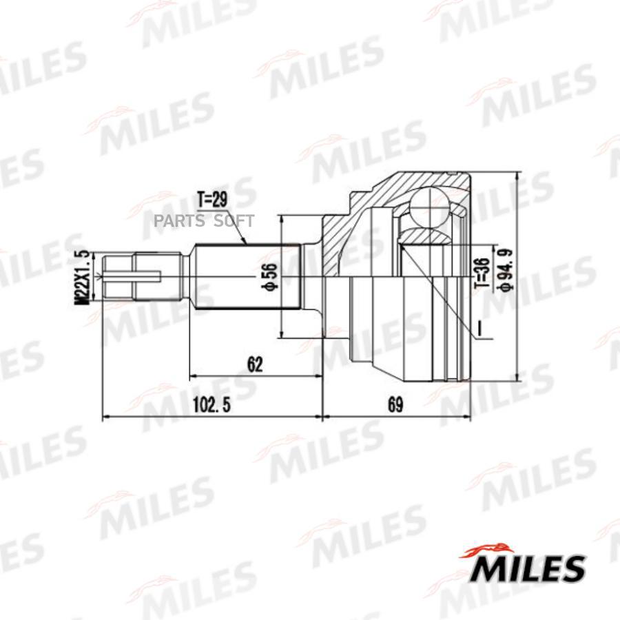 

Miles Ga20711 Шрус Miles Ga20711 Nissan Murano