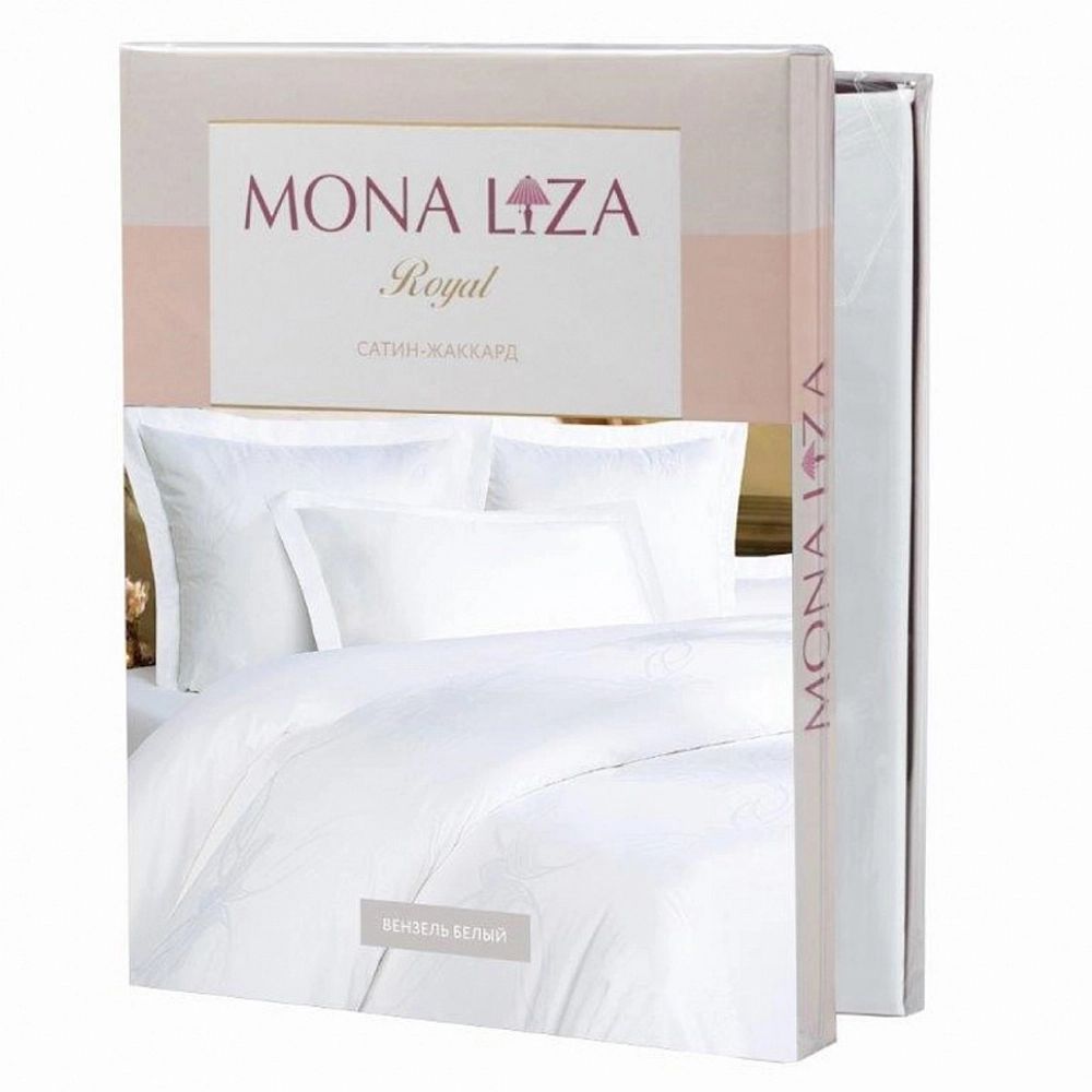 фото Комплект постельного белья mona liza royal полутораспальный сатин-жаккард белый
