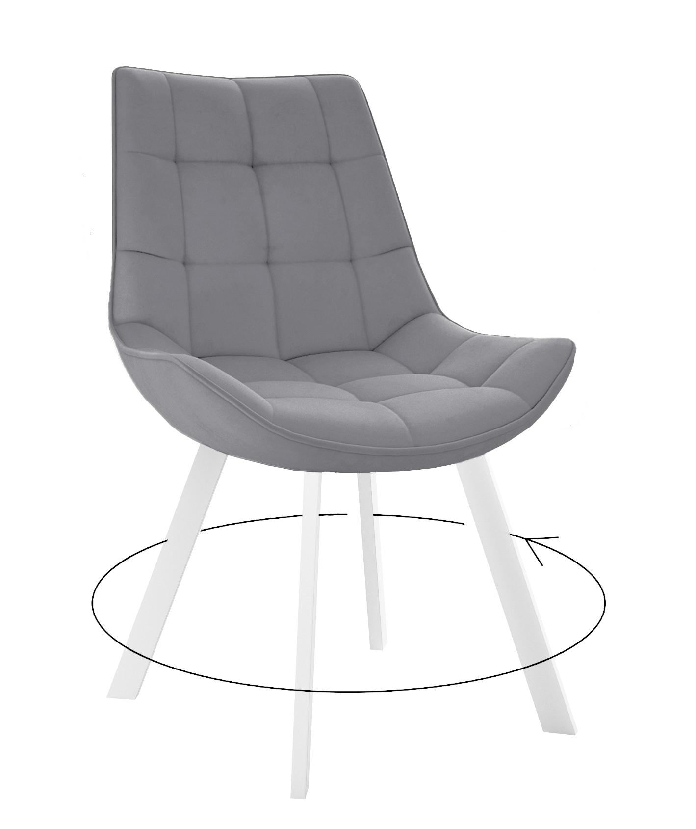 

Комплект кухонных поворотных стульев DikLine 263 B22 GREY, ножки белые, 263