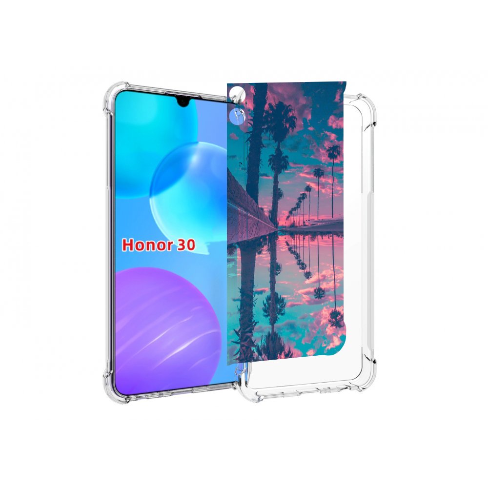 

Чехол MyPads отражение-пальм для Huawei Honor 30 Lite, Tocco