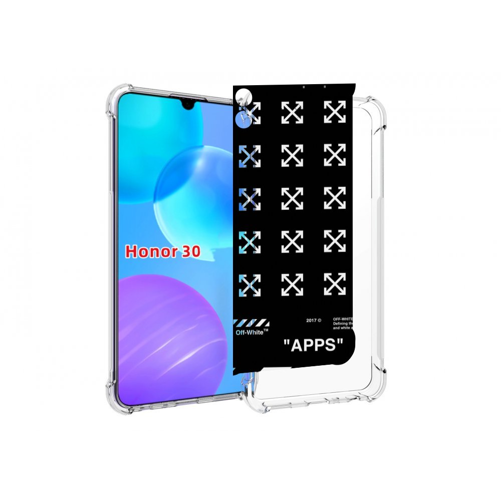 

Чехол MyPads оф-вайт-значки для Huawei Honor 30 Lite, Tocco