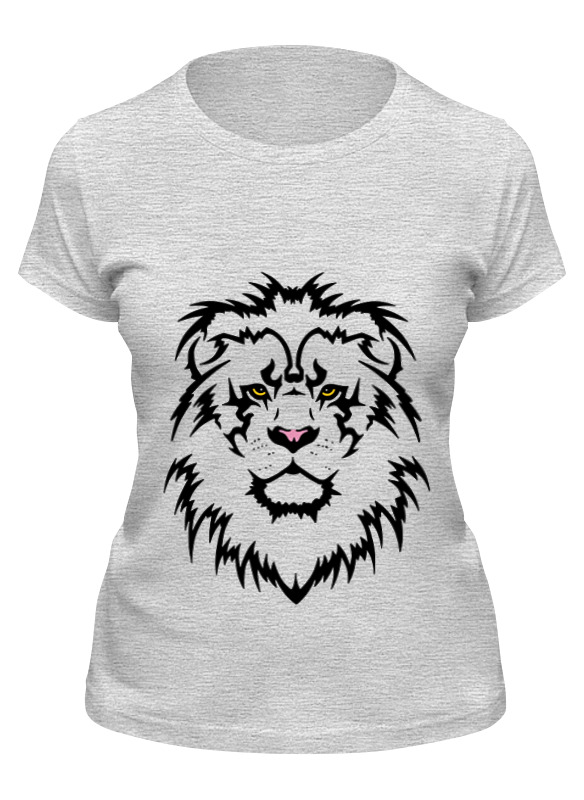 

Футболка женская Printio Лев. lion серая S, Серый, Лев. lion
