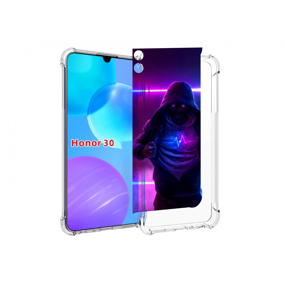 

Чехол MyPads парень в капюшоне неоновый для Huawei Honor 30 Lite, Tocco