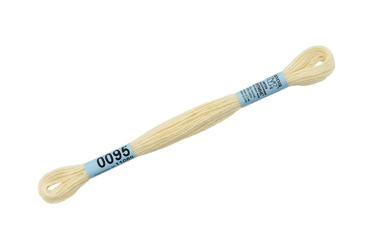 

Gamma мулине, 100% хлопок, 24х8 м, №0095, светло-кремовые, Бежевый