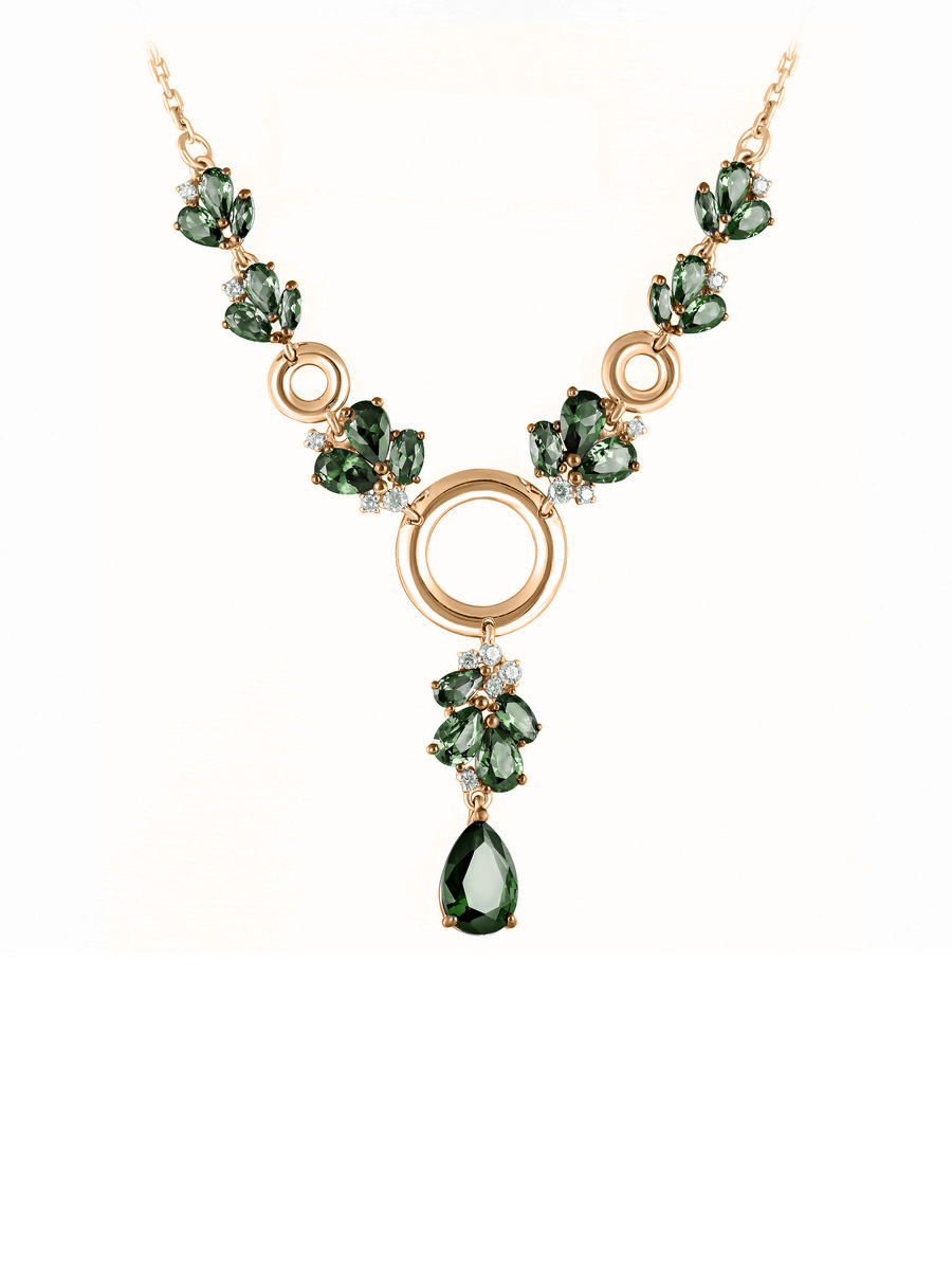 

Колье из серебра с фианитом/шпинелью р.50-55 SamoroDki Jewelry 5-06-116-06з, 5-06-116-06з