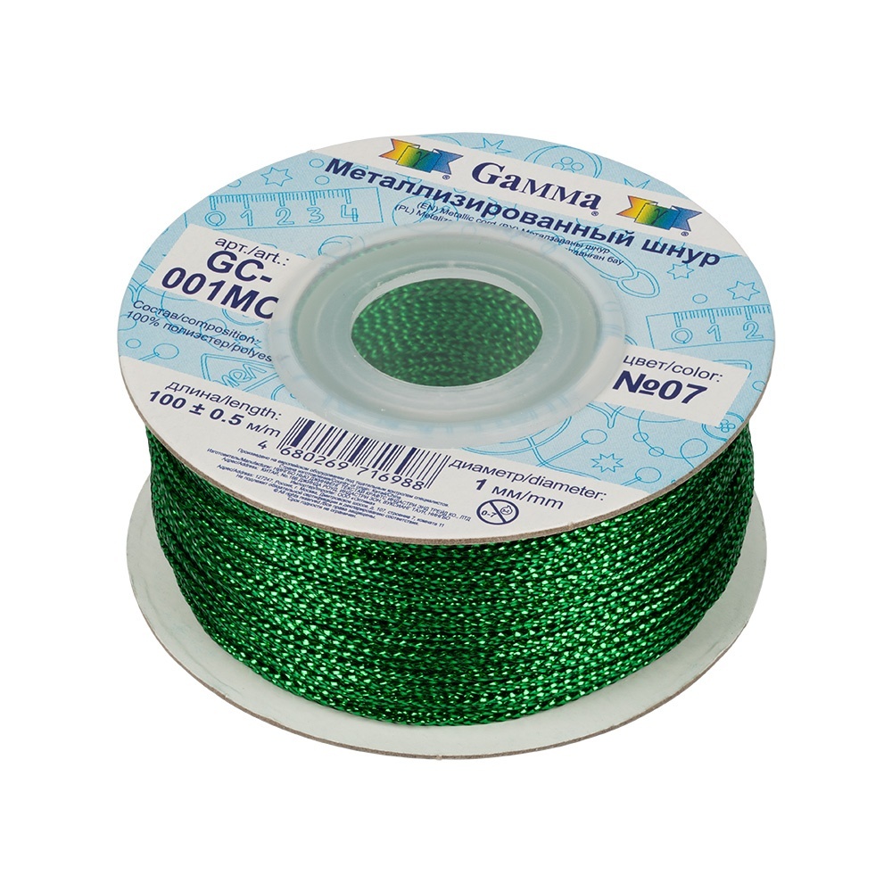 

Gamma 1 мм, металл, 100 м+-0,5 м, №07, зеленый
