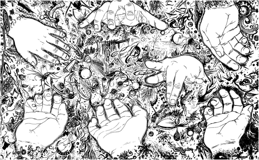 

Картина на холсте с подрамником ХитАрт Руки 40x25 см, 915