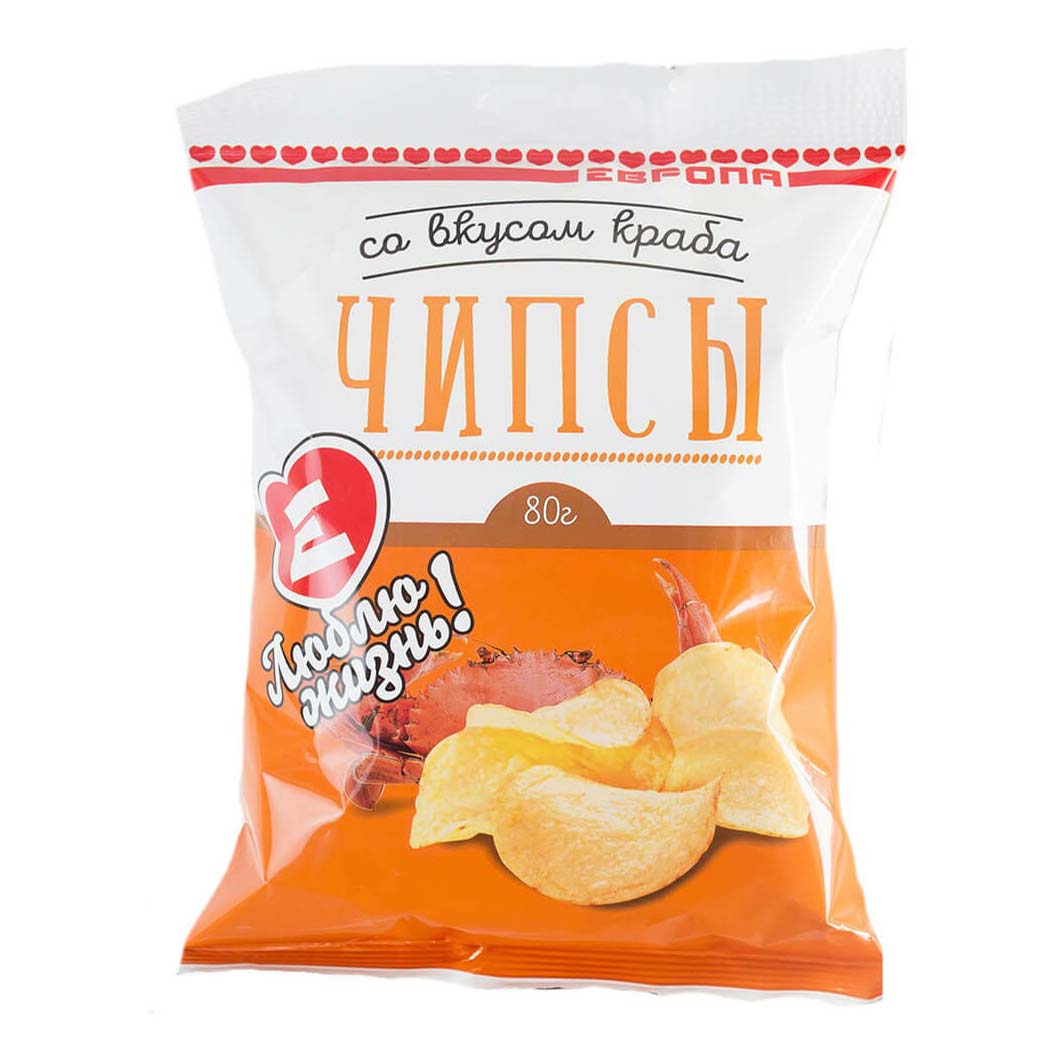 

Чипсы картофельные Люблю Жизнь со вкусом краба 80 г