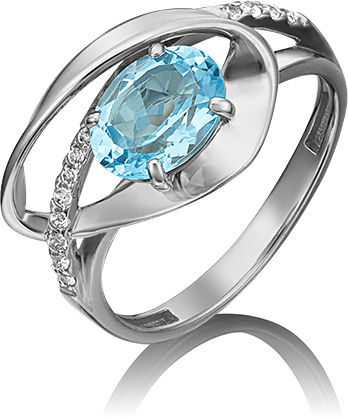 

Кольцо из белого золота с топазом р. 20 PLATINA jewelry 01-5330-00-201-1120-57, 01-5330-00-201-1120-57
