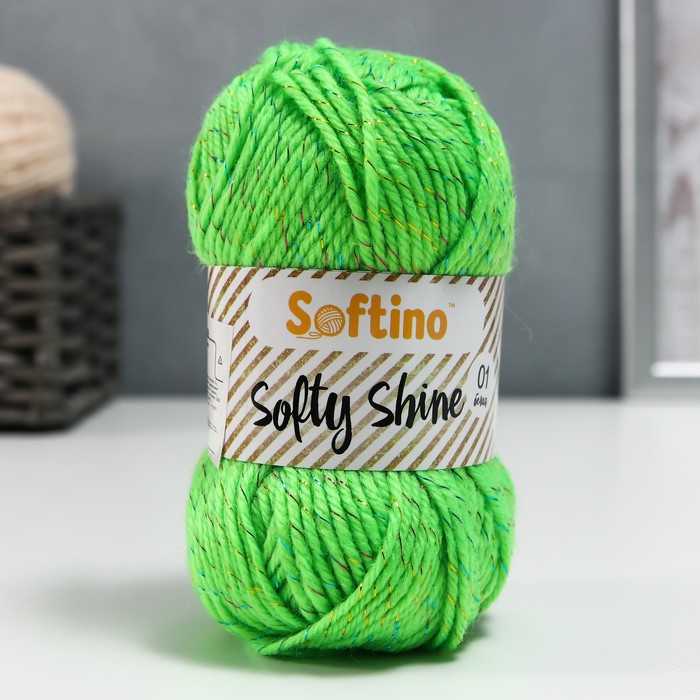 

Пряжа 70% акрил, 30% шёлк "Softy Shine" 50 гр 85 м цвет 20 трава (2 шт), Зеленый