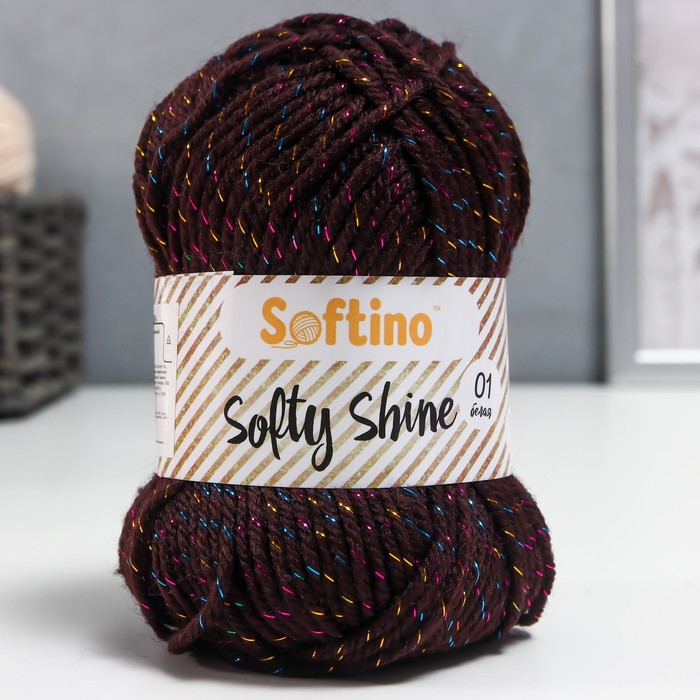 

Пряжа 70% акрил, 30% шёлк "Softy Shine" 50 гр 85 м цвет 26 коричный (2 шт), Коричневый