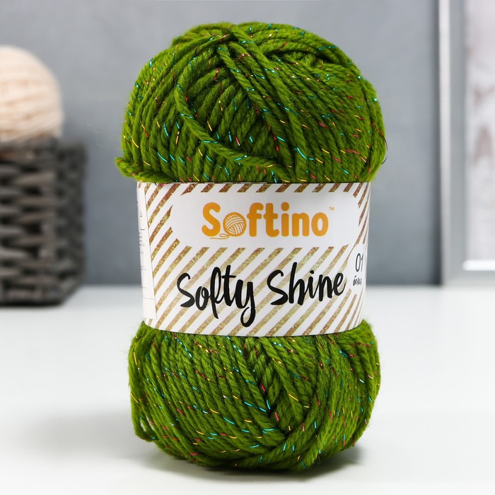 

Пряжа 70% акрил, 30% шёлк "Softy Shine" 50 гр 85 м цвет 30 папоротник (2 шт), Зеленый