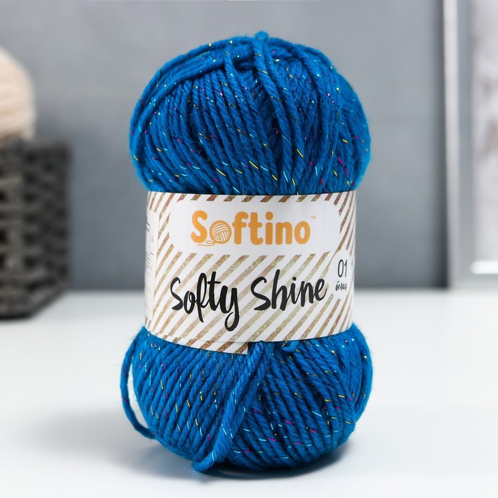 

Пряжа 70% акрил, 30% шёлк "Softy Shine" 50 гр 85 м цвет 34 тёмно-синяя (2 шт), Синий