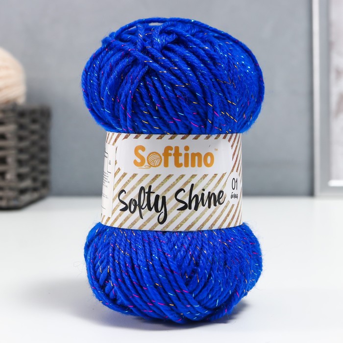 

Пряжа 70% акрил, 30% шёлк "Softy Shine" 50 гр 85 м цвет 35 ультрамарин (2 шт), Синий