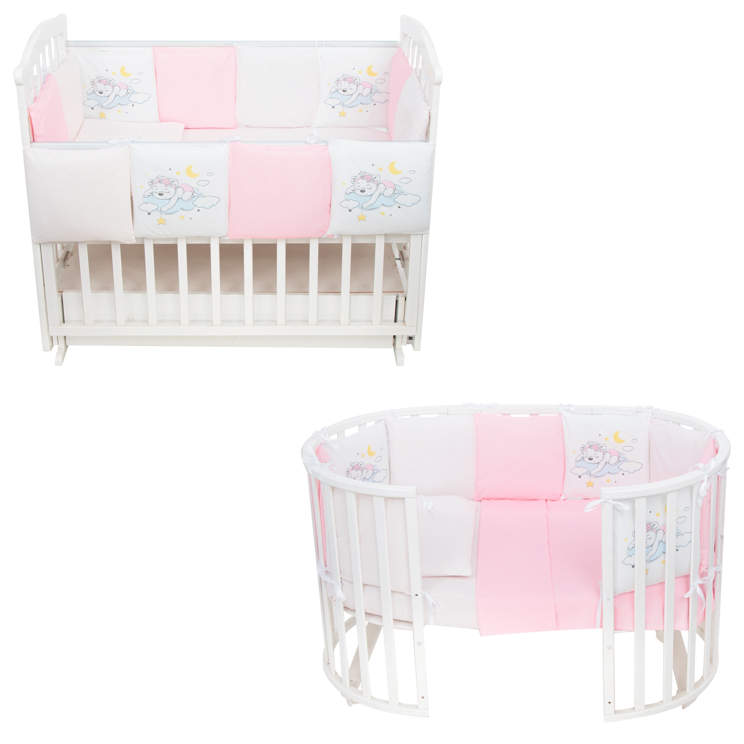 

Комплект в кроватку Leader Kids Мишка на облаке, розовый