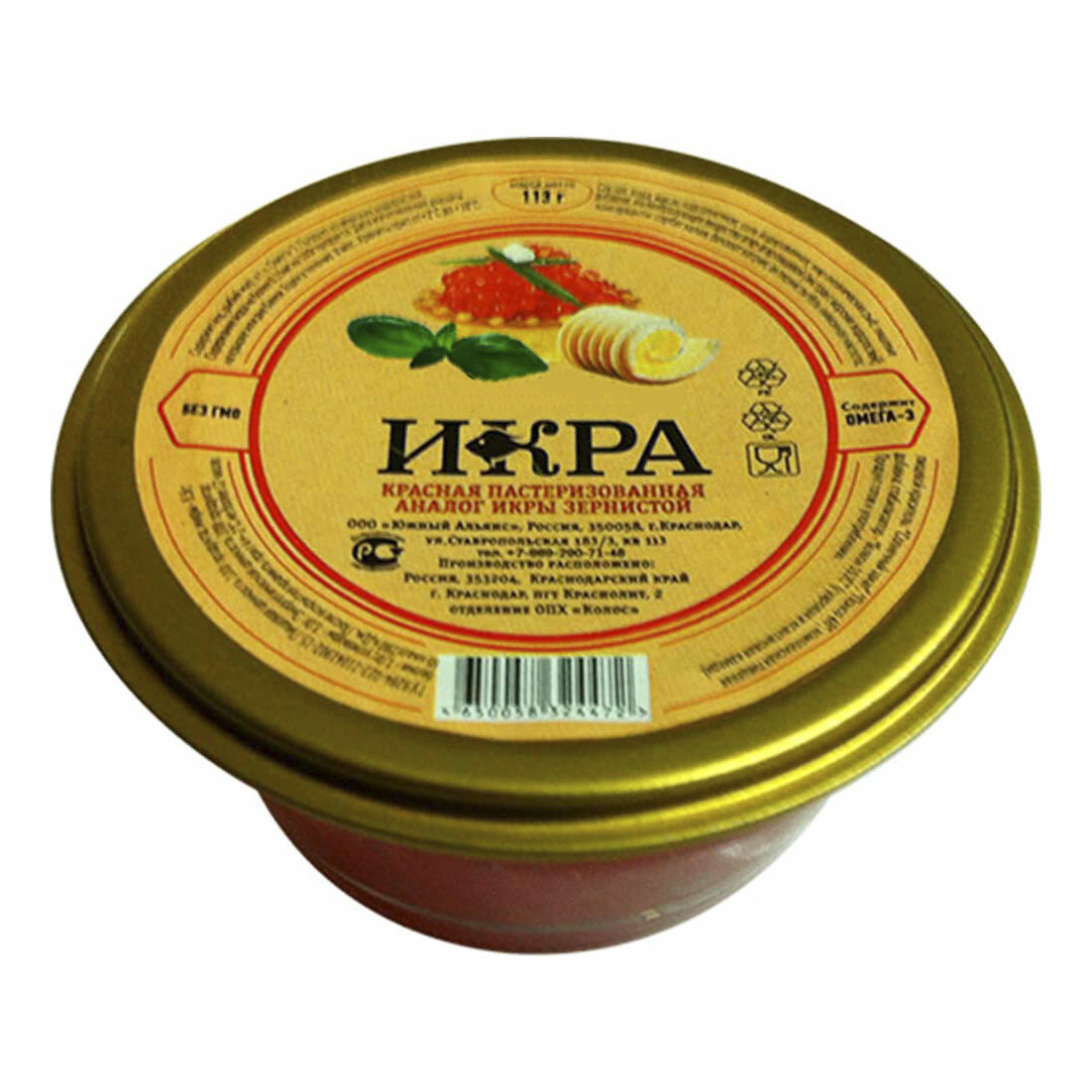 

Икра имитированная Золотое море красная 113 г