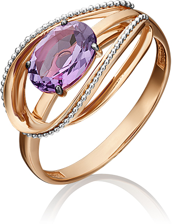 

Кольцо из красного золота с аметистом р. 20 PLATINA jewelry 01-5390-00-203-1111-57, 01-5390-00-203-1111-57