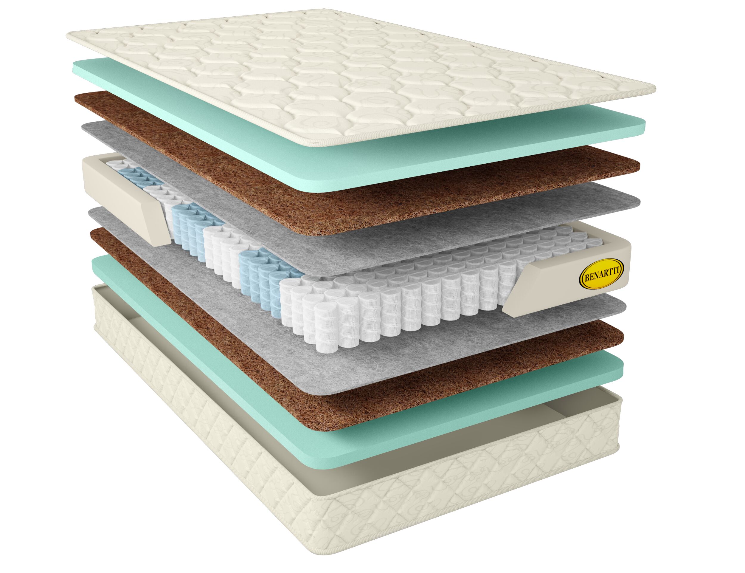 

Матрас Benartti Classic Max Hard TFK 155х180, Бежевый;белый;серый;серебристый, Classic Max Hard TFK