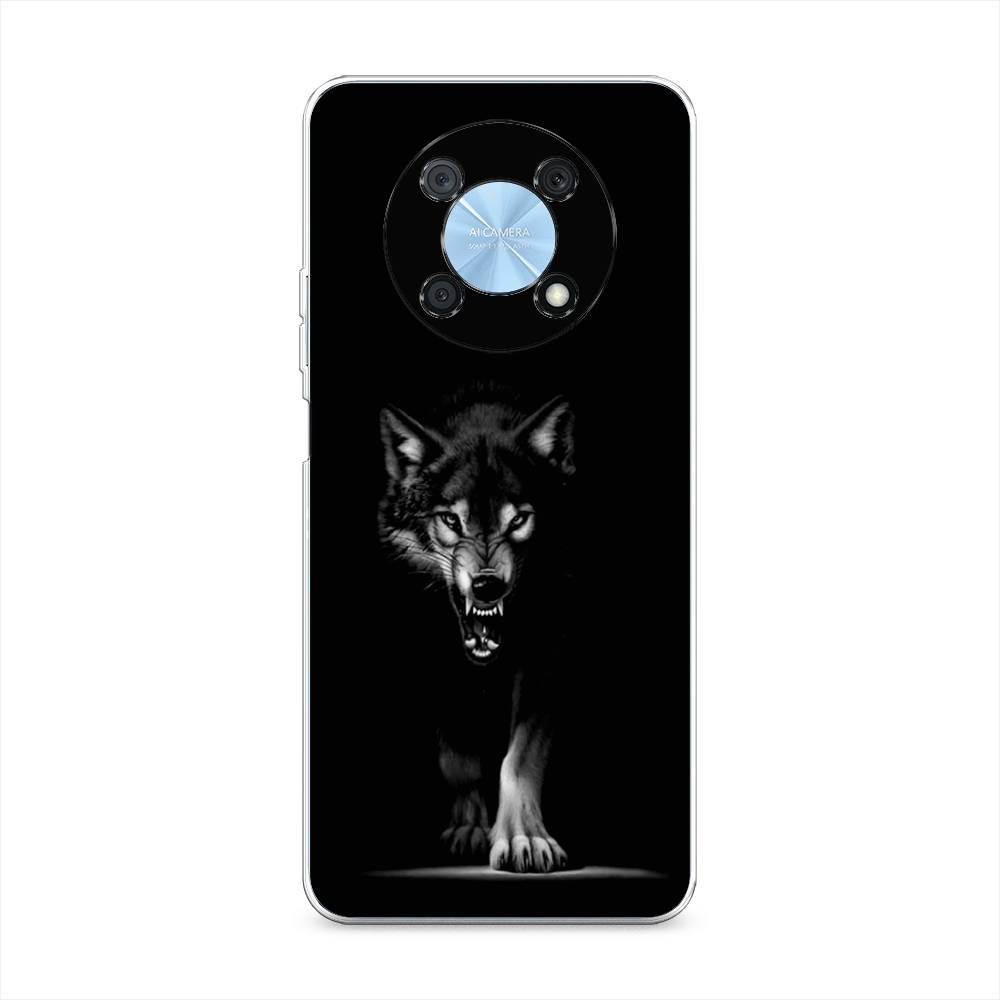 

Чехол Awog на Huawei Nova Y90 "Волк выходит из ночи", Белый;черный