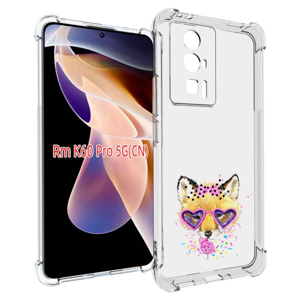 

Чехол MyPads лисенок с бантиком для Xiaomi Redmi K60 Pro, Прозрачный, Tocco