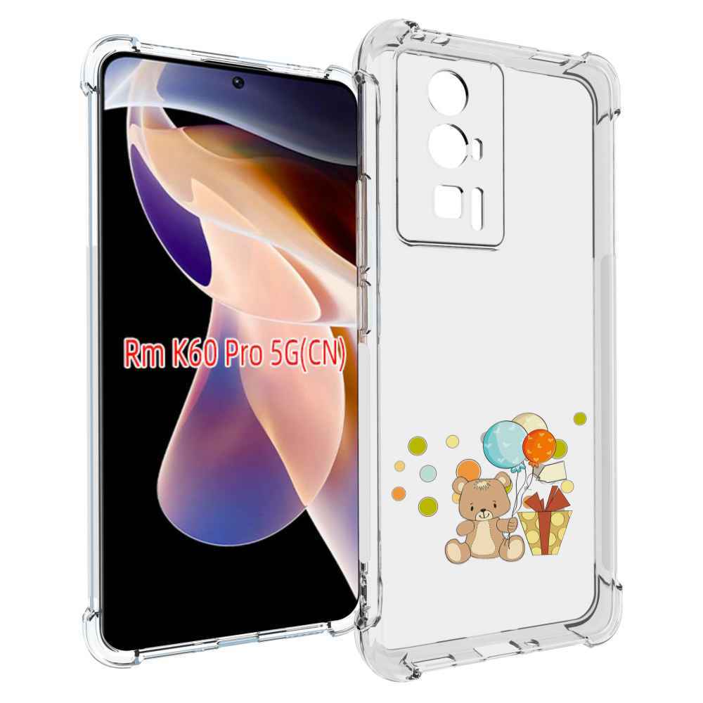

Чехол MyPads медвеженок с подарком для Xiaomi Redmi K60 Pro, Прозрачный, Tocco