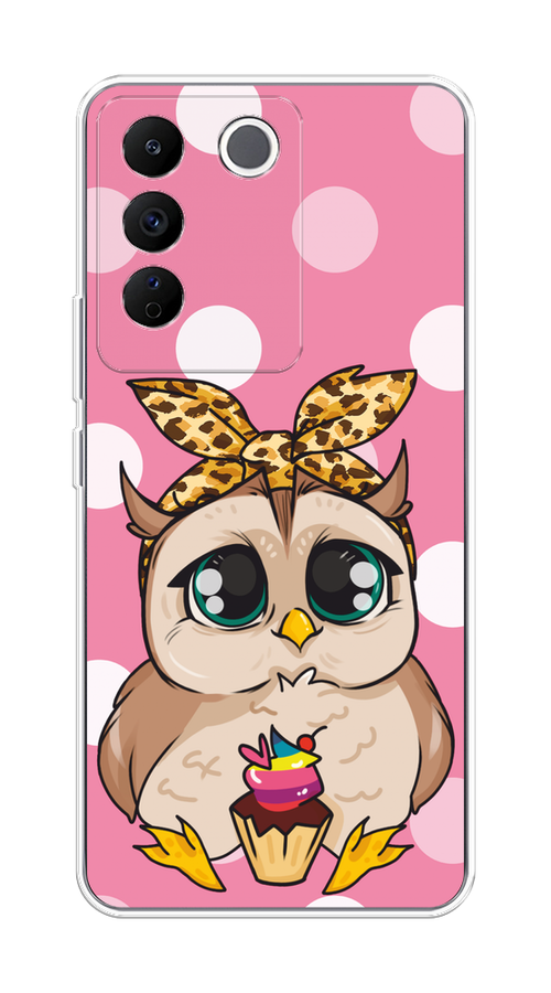 

Чехол на Vivo V27e "Милая совушка на розовом", Розовый;бежевый;коричневый, 268350-1