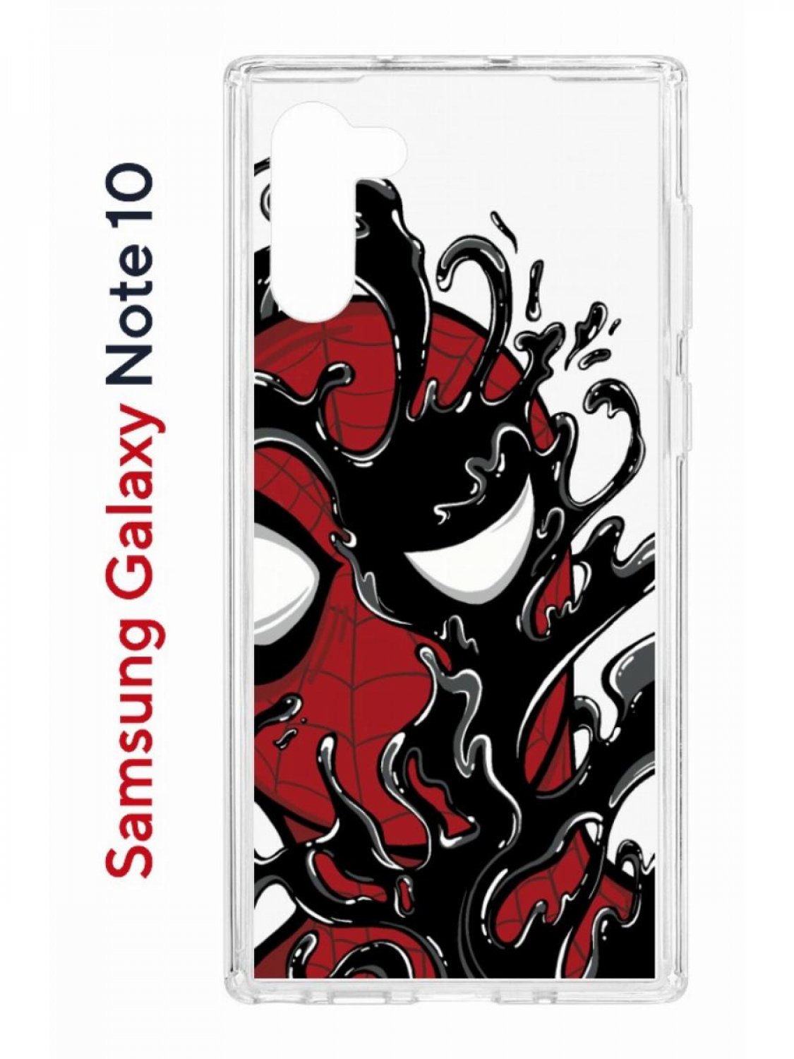 Чехол на Samsung Galaxy Note 10 Kruche Print Spider-Man-Venom,противоударный бампер