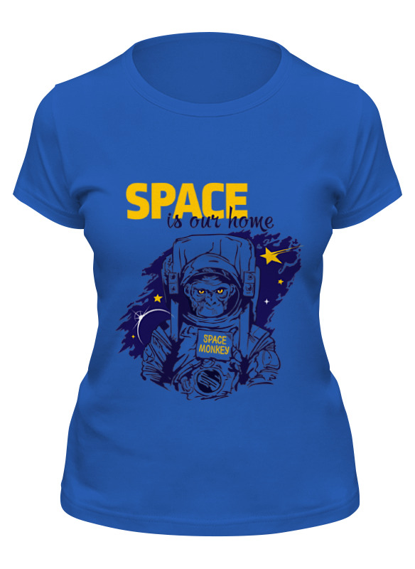 

Футболка женская Printio Space is our home синяя S, Синий, Space is our home