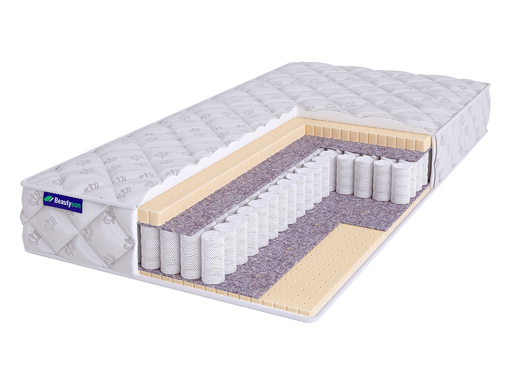 

Матрас BeautySon Roll Spring Latex 3 S600 бесклеевой 130x195x18, Белый, Roll Spring Latex 3 S600