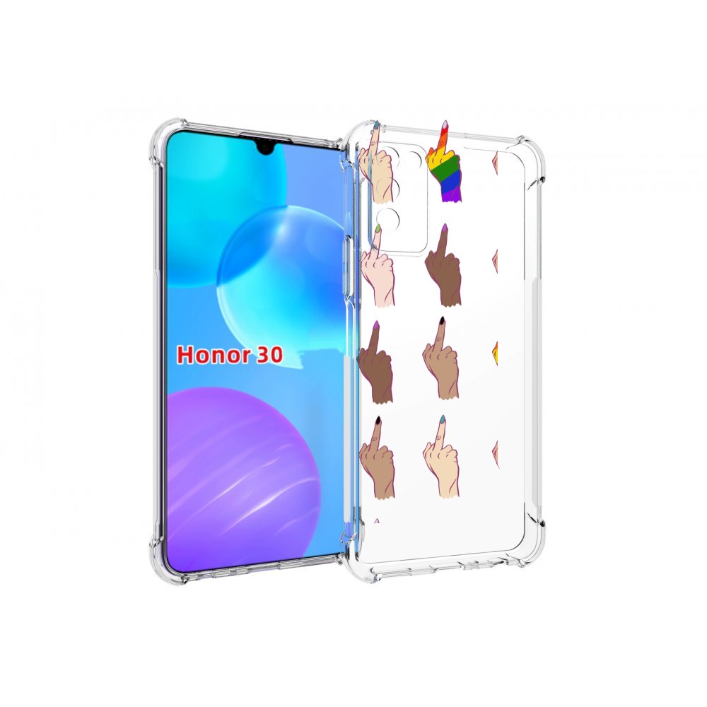 

Чехол MyPads разноцветные-руки для Huawei Honor 30 Lite, Tocco