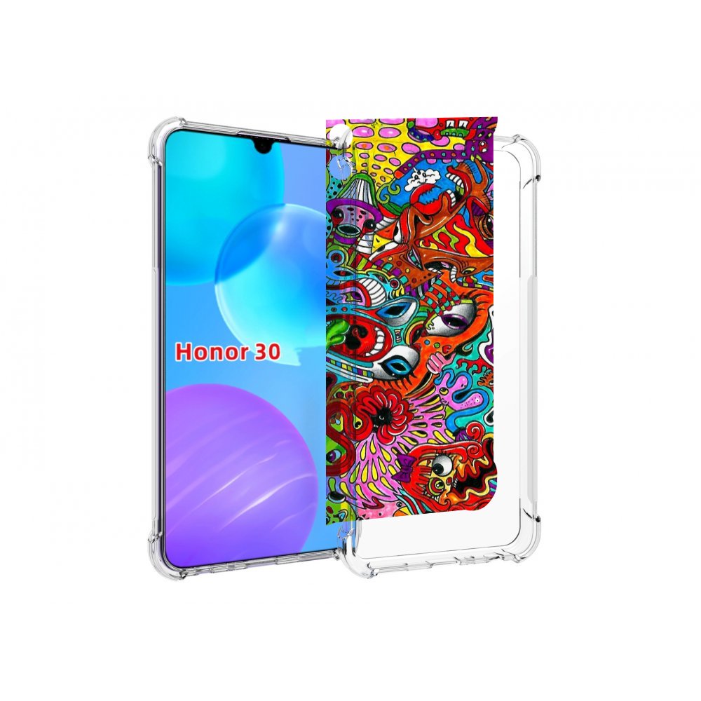 

Чехол MyPads разные абстракции яркие для Huawei Honor 30 Lite, Tocco