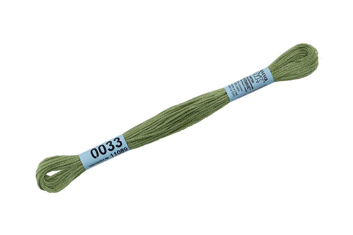 

Gamma мулине, 100% хлопок, 24х8 м, №0033, светло-зеленые, Зеленый