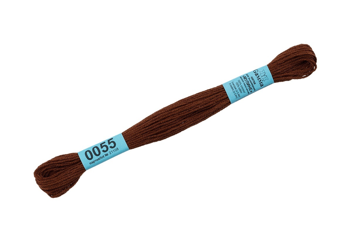 

Gamma мулине, 100% хлопок, 24х8 м, №0055, шоколадные, Коричневый