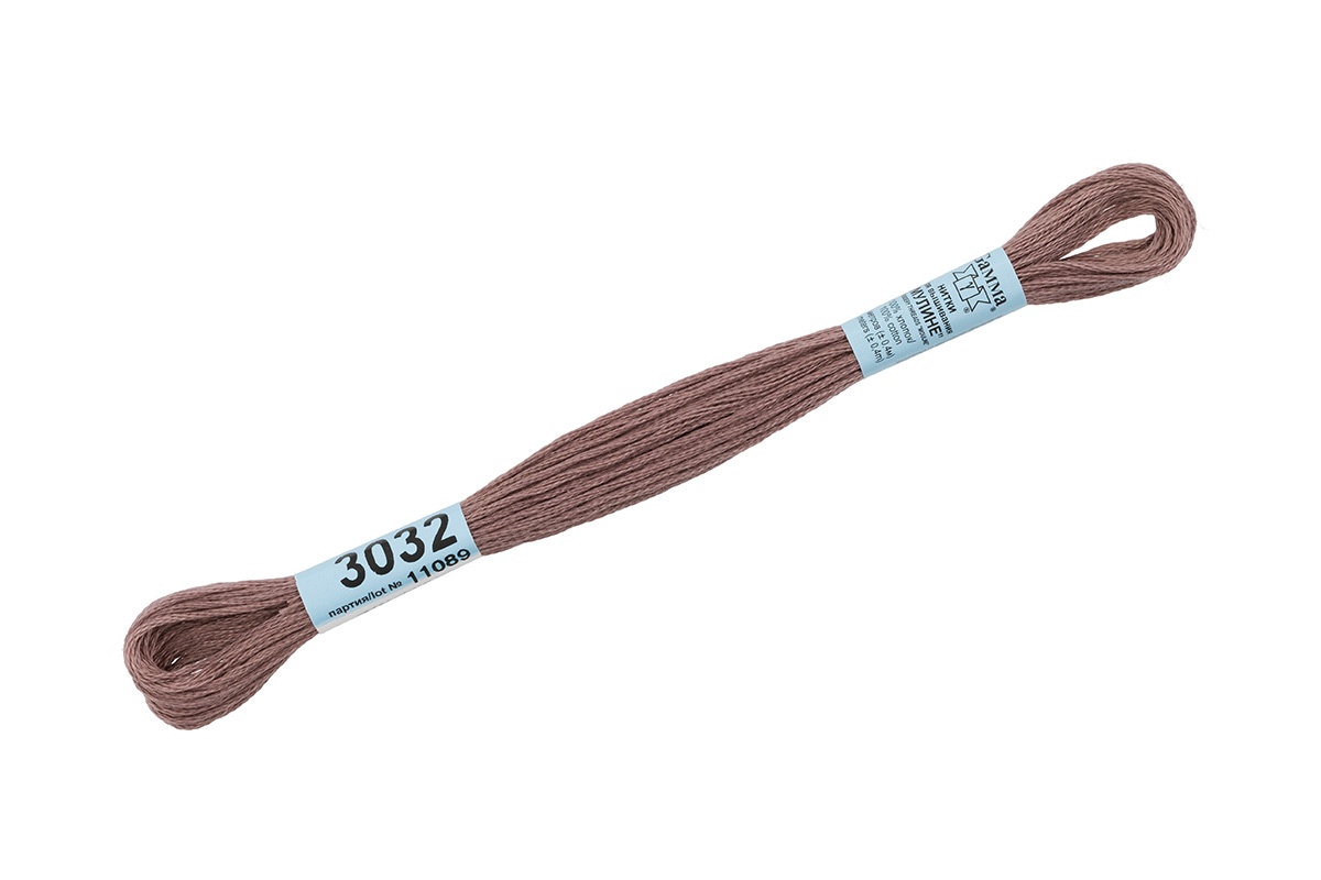 

Gamma мулине, 100% хлопок, 24х8 м, №3032, светло-шоколадные, Коричневый