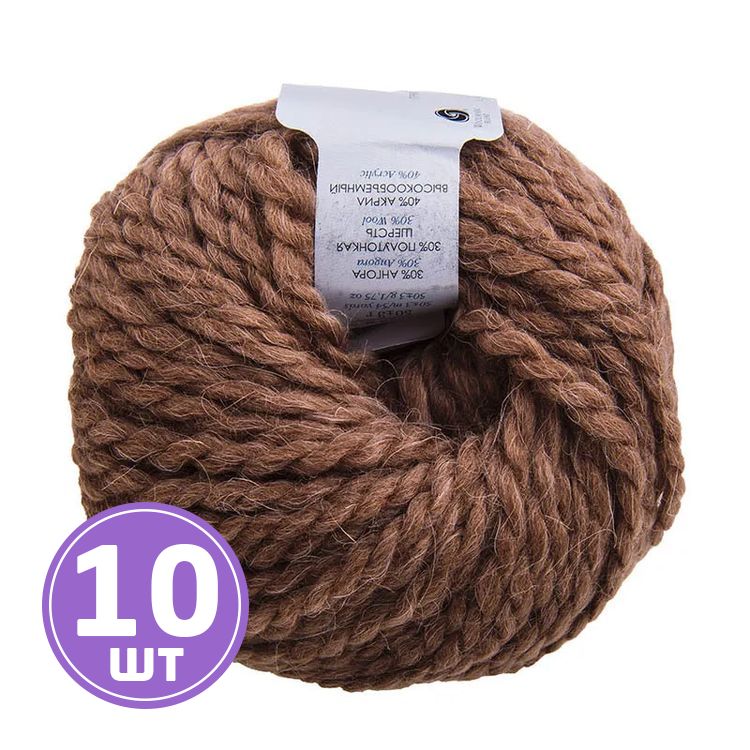 

Пряжа Пехорка Северная 377 кофейный 10 шт. по 50 г, Коричневый