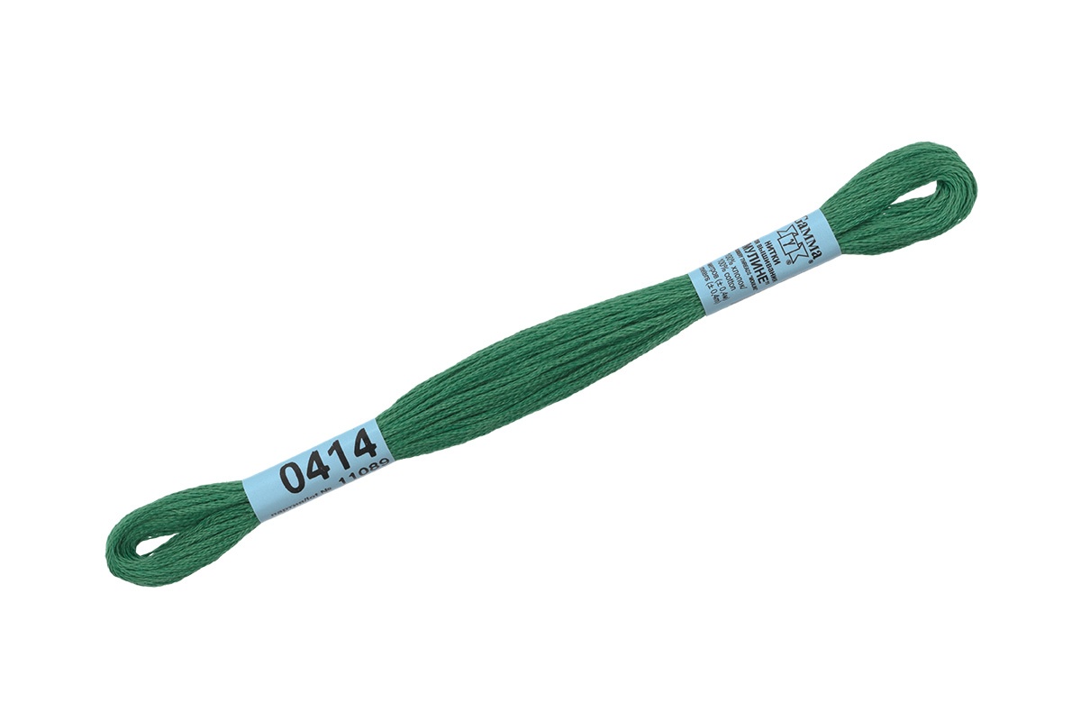 

Gamma мулине, 100% хлопок, 24х8 м, №0414, зеленые, Зеленый