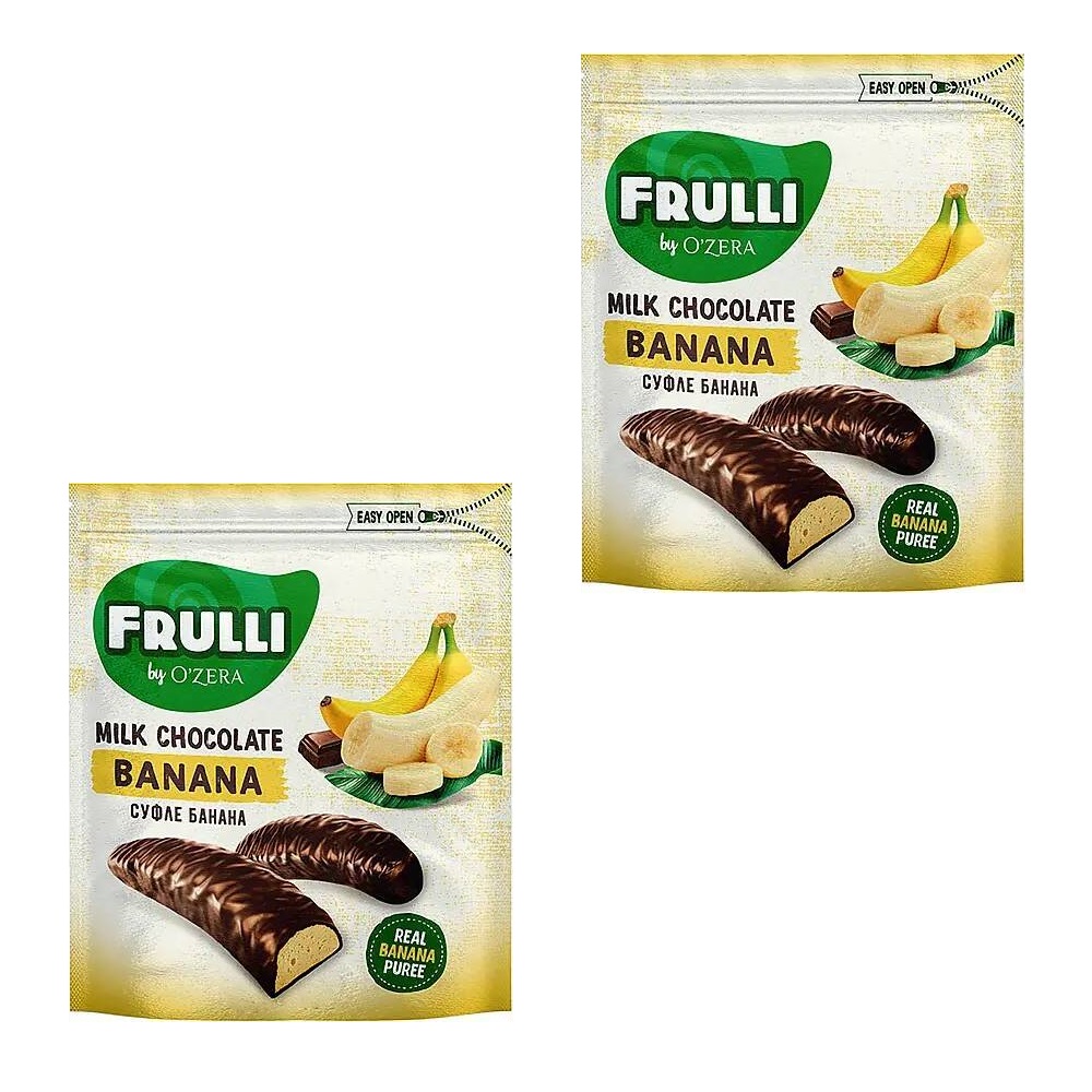Конфеты суфлейные O'Zera Frulli суфле банана в шоколаде 125 г 2 упаковки